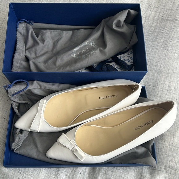 NWT Sarah Flint Natalie Flat, White Calf, 39 / 8.5 - Picture 3 of 8